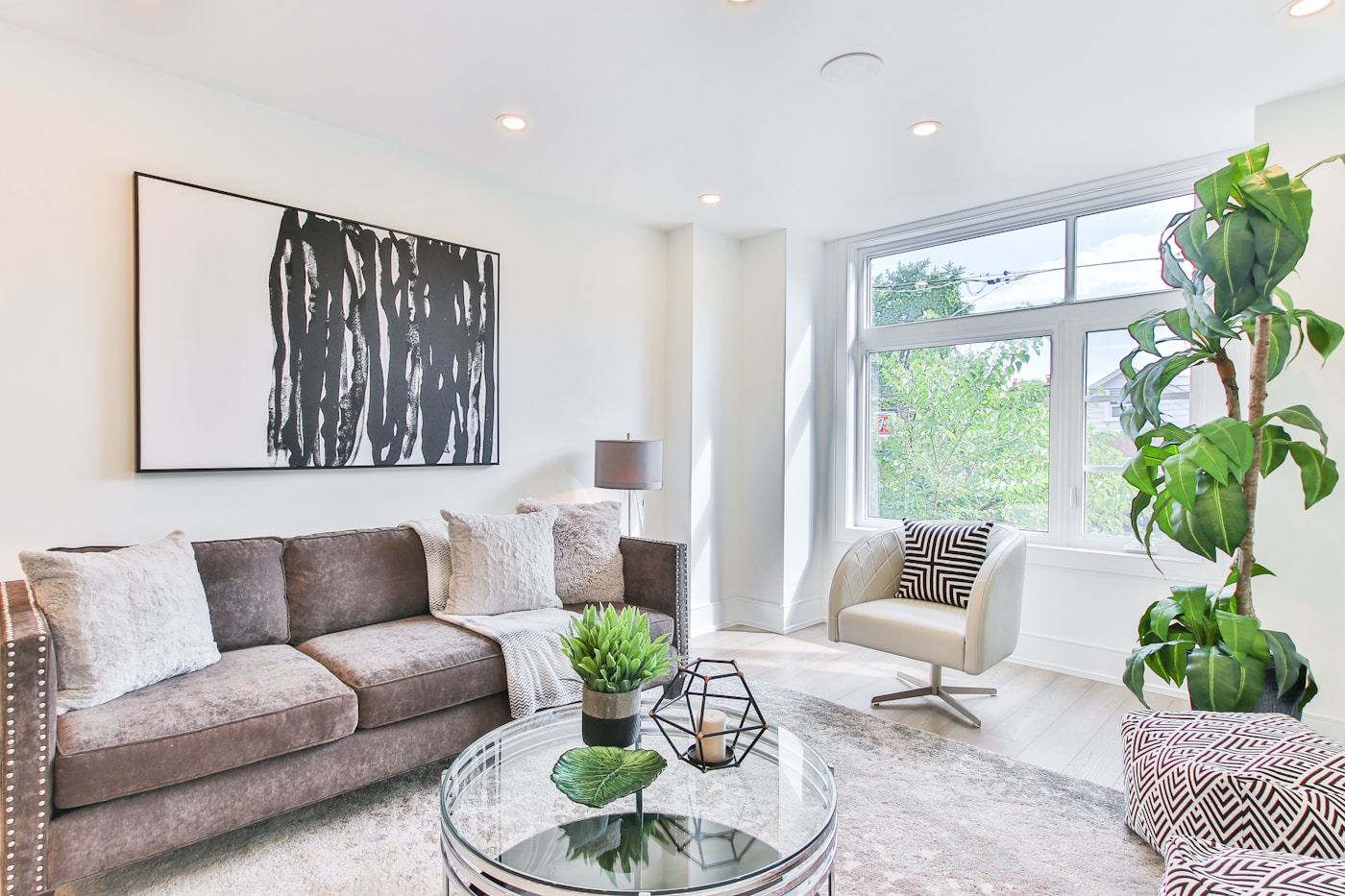 A prepared living room ready to show